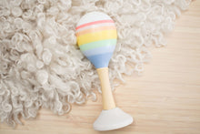 Load image into Gallery viewer, Wooden Maraca: Rainbow Stripes