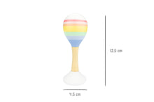 Load image into Gallery viewer, Wooden Maraca: Rainbow Stripes