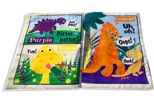 Load image into Gallery viewer, Jo &amp; Nic's Crinkly Cloth Baby Book: Rainbow Dinosaurs