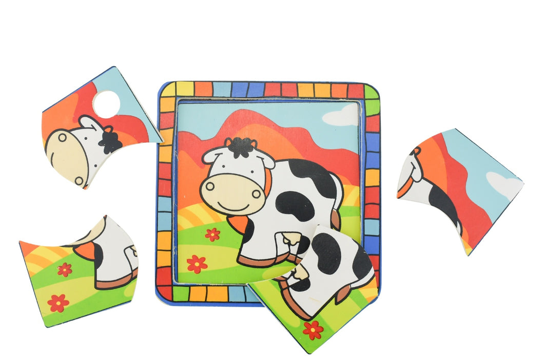 Wooden Cow 4 Piece Puzzle: On Sale was $10.95 - The Sensory Studio