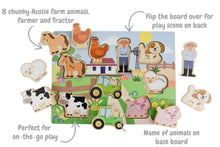 Load image into Gallery viewer, Wooden Chunky Puzzle: Aussie Farm Animals