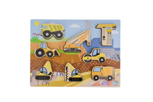 Load image into Gallery viewer, Wooden Chunky Puzzle: Construction Vehicles