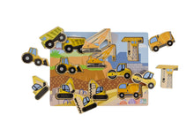 Load image into Gallery viewer, Wooden Chunky Puzzle: Construction Vehicles