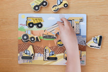 Load image into Gallery viewer, Wooden Chunky Puzzle: Construction Vehicles