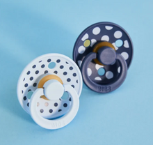 Load image into Gallery viewer, BIBS Pacifier Dummy Studio Size 1: Polka Baby Blue / Steel Blue