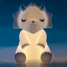 Load image into Gallery viewer, Lil Dreamers Soft Touch Silicone Dinosaur Triceratops  LED Night Light