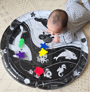 Young Wonderer Under the Sea: Black & White Sensory Water Mat