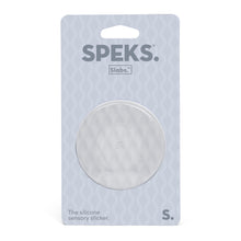 Load image into Gallery viewer, Speks Slabs Silicone Sensory Sticker: Circle Mesh Grey
