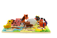 Load image into Gallery viewer, Wooden Chunky Puzzle: On the Farm