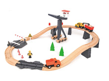 Load image into Gallery viewer, Wooden Construction Yard Train Set