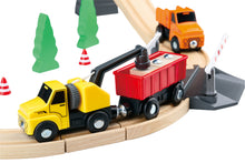 Load image into Gallery viewer, Wooden Construction Yard Train Set