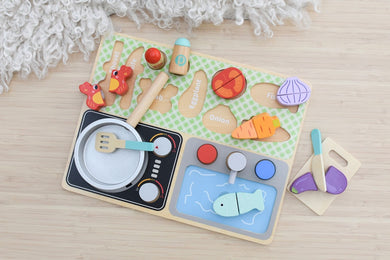 Wooden Tabletop Kitchen Play Set