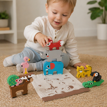 Load image into Gallery viewer, Tooky Toy: Wooden Stacking Blocks - Animals