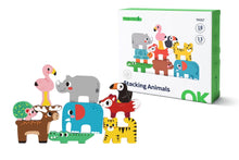 Load image into Gallery viewer, Tooky Toy: Wooden Stacking Blocks - Animals
