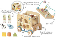 Load image into Gallery viewer, Wooden Safari Hunting Vehicle Activity Set