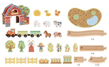 Load image into Gallery viewer, Tooky Toy Wooden Farm Train Set
