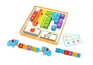 Wooden Learning Block Puzzle: Alphabet/Numbers