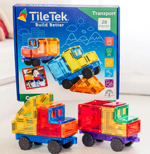 Load image into Gallery viewer, TileTek (Learn &amp; Grow Toys): Magnetic Tiles - Car 28 Piece Set