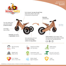 Load image into Gallery viewer, Kinderfeets 2-in-1 Tiny Tot Plus Bamboo Balance Bike