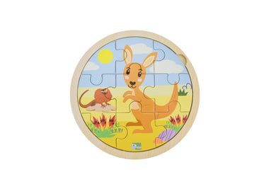 Wooden 9 Piece Jigsaw Puzzle: Kangaroo