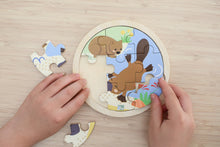 Load image into Gallery viewer, Wooden 9 Piece Jigsaw Puzzle: Platypus &amp; Wombat