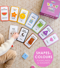 Load image into Gallery viewer, Curious Columbus Colours &amp; Shapes Flashcards &amp; Magnets