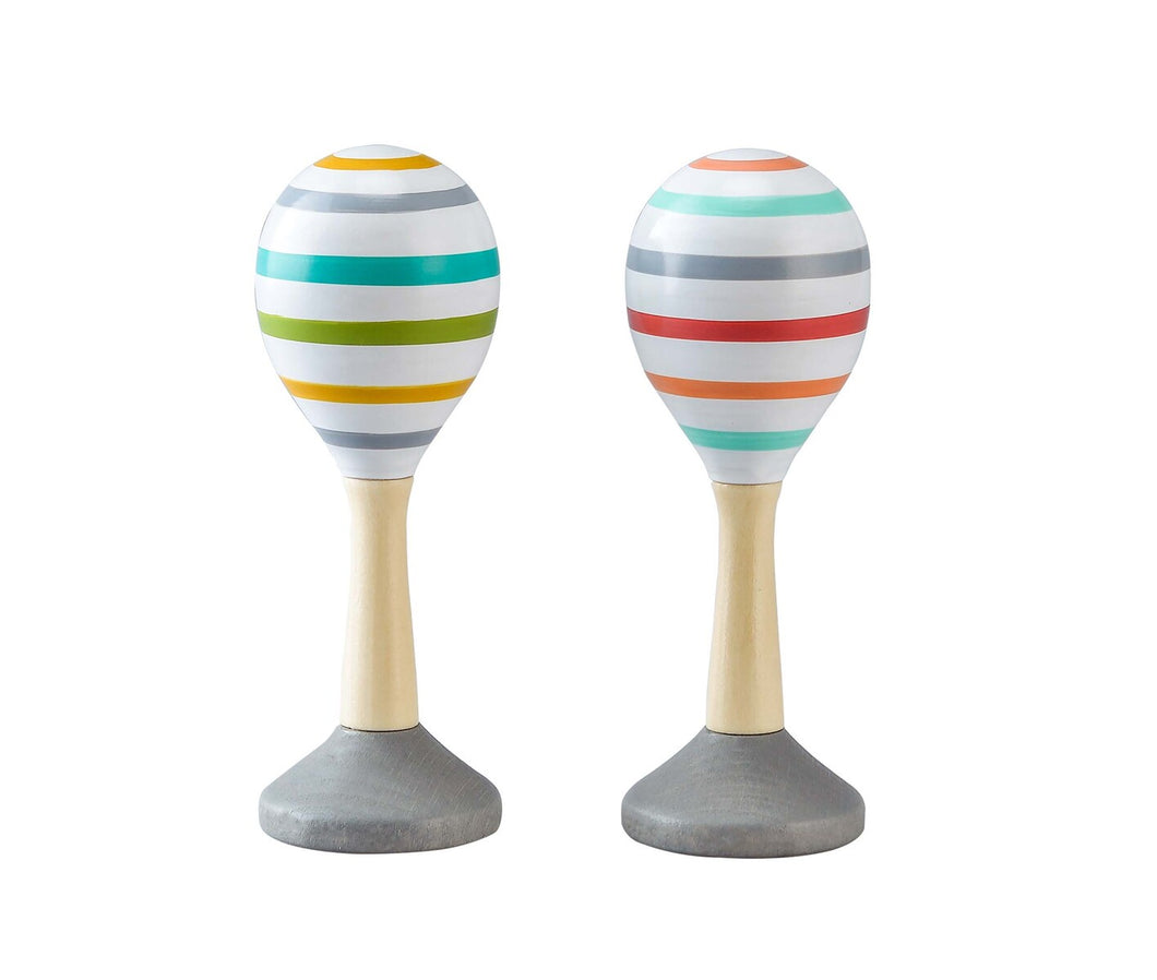 Wooden Maraca - Pastel Stripe