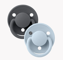 Load image into Gallery viewer, BIBS Pacifier Dummy De Lux One Size: Iron / Baby Blue