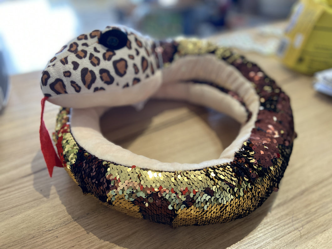 Goldie the Weighted Sequin Snake - Weighted Toy: 1.6kg