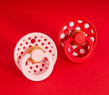 Load image into Gallery viewer, BIBS Pacifier Dummy Studio Size 1: Polka Blossom / Candy Apple