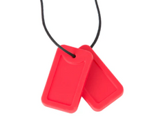 Load image into Gallery viewer, Chewigem Chew Necklace 'Dog Tag': Red
