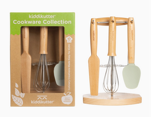 KiddiKutter Child's Wooden Cookware Set: Sage