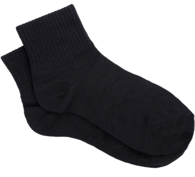 CalmCare Sports Crew Socks: Black Kids Size 9-12 (5-7 yrs)