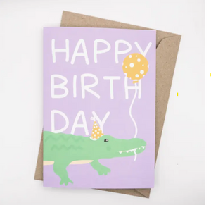 Tilly Scribbles - Crocodile Birthday Card