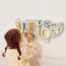 Load image into Gallery viewer, Wooden Crocodile Activity Wall Panel