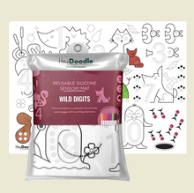 Load image into Gallery viewer, Hey Doodle: Reusable Silicone Sensory Mat: Wild Digits