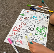 Load image into Gallery viewer, Hey Doodle: Reusable Silicone Sensory Mat: Wild Digits