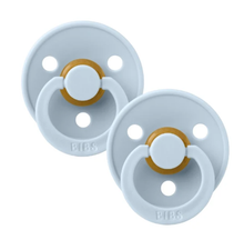 Load image into Gallery viewer, BIBS Pacifier Dummy Round (2 Pack) Size 1: Baby Blue