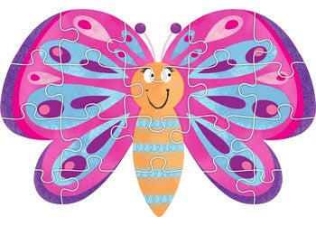 Butterfly Magic Shaped Jigsaw Puzzle: 20 Piece