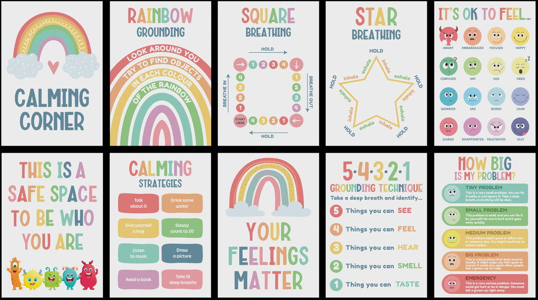 Giggle & Grow Calming Corner Poster Set of 10