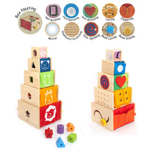 Load image into Gallery viewer, I'm Toy: Wooden 5 Activity Stackers Sensory Toy