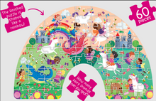 Load image into Gallery viewer, Fairyland Rainbow Shaped Jigsaw Puzzle: 60 Piece