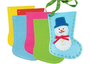 Felt Christmas Craft Stockings: 20cm (10 Pair Pack)