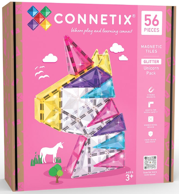 Connetix Tiles: Glitter Unicorn Pack 56 Piece