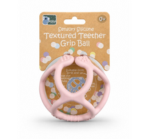 Load image into Gallery viewer, Silicone Teether Texture Grip Ball: Pastel Pink