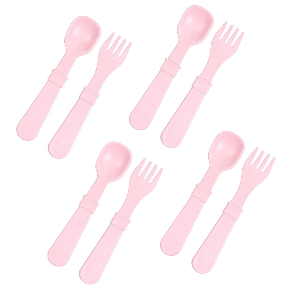 RePlay Utensils Fork/Spoon 8 Pack: Ice Pink