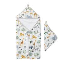 Load image into Gallery viewer, LouLou Lollipop: Hooded Towel Set - Safari Jungle
