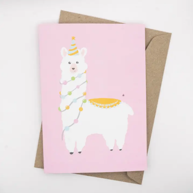 Tilly Scribbles - Pink Llama Card