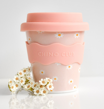 Load image into Gallery viewer, Chino Club Babychino Cup: Pink Daisy 4oz