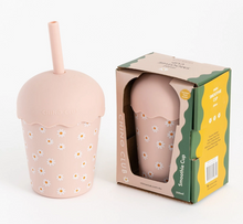 Load image into Gallery viewer, Chino Club: Mini Smoothie Cup &amp; Straw 200ml: Pink Daisy